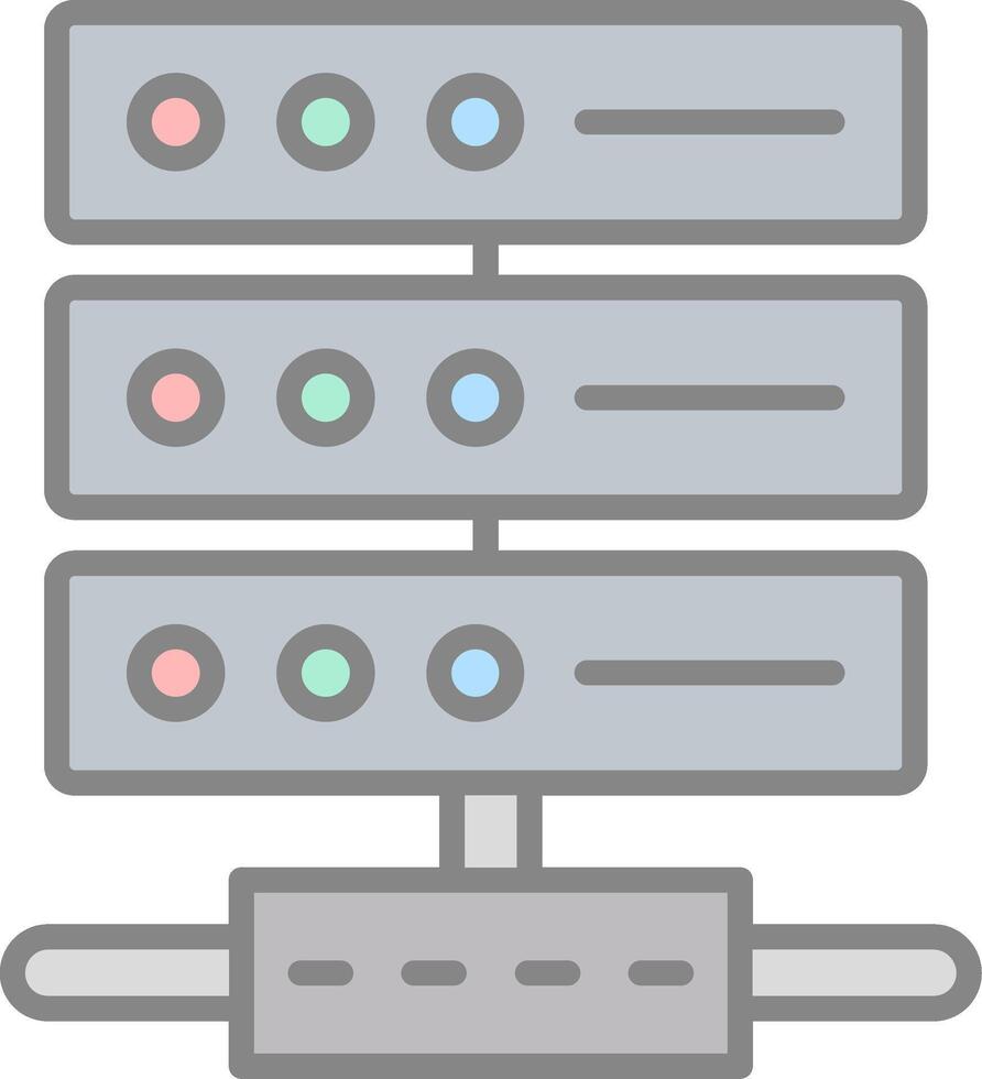 Server Line Filled Light Icon vector