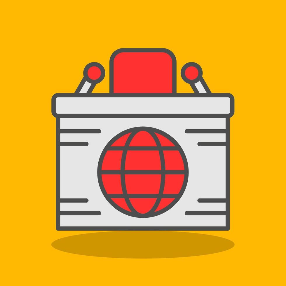 Desk Filled Shadow Icon vector
