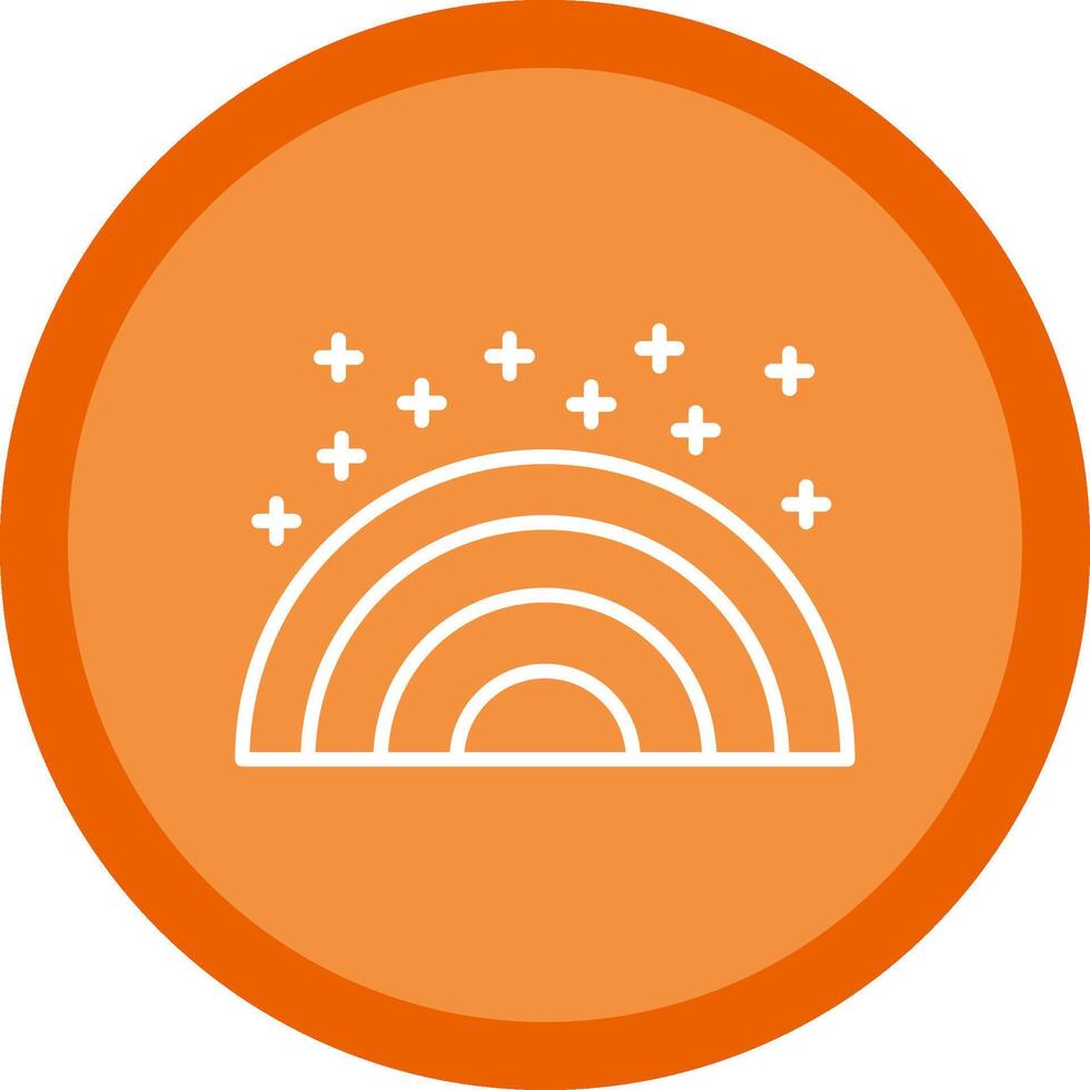 Rainbows Line Multi Circle Icon vector