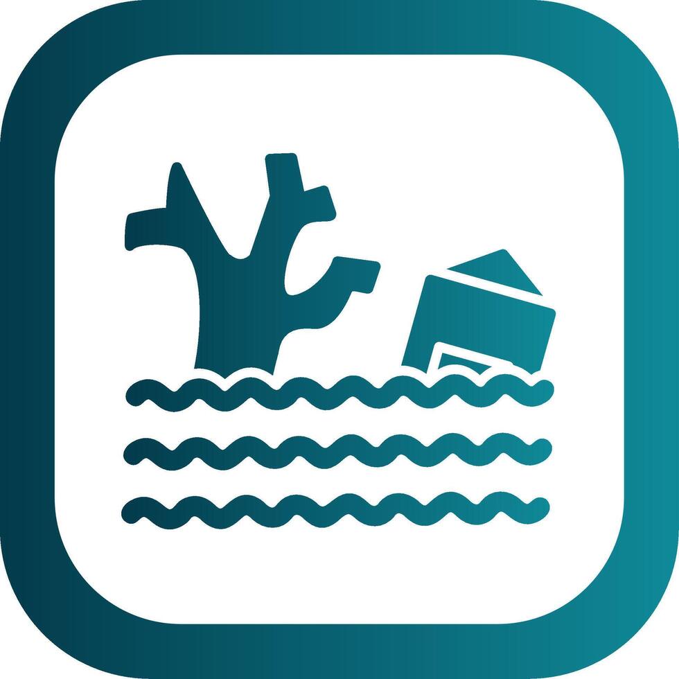 Flood Glyph Gradient Corner Icon vector