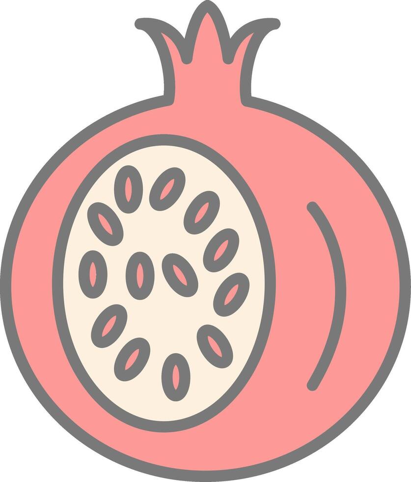 Pomegranate Line Filled Light Icon vector