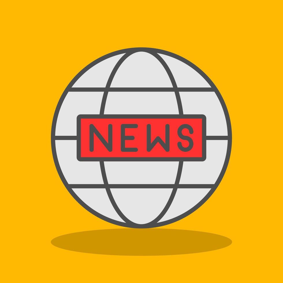 World News Filled Shadow Icon vector