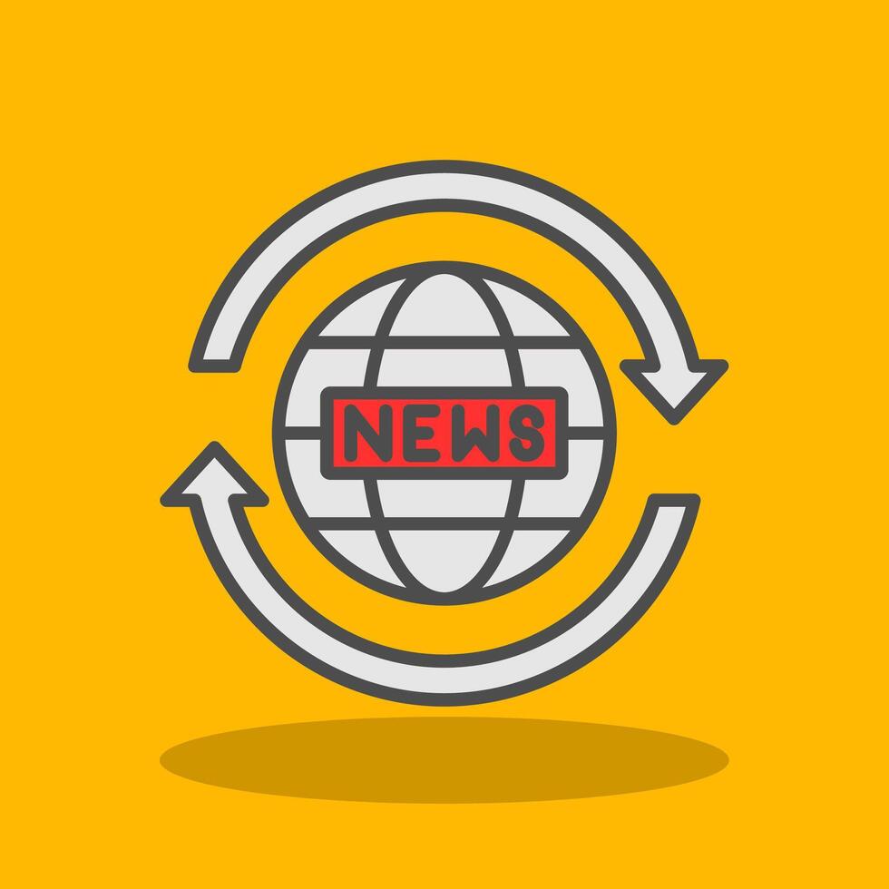 News Report Filled Shadow Icon vector