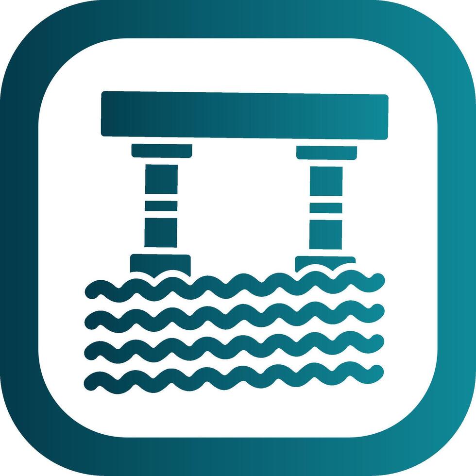 Bridge Glyph Gradient Corner Icon vector
