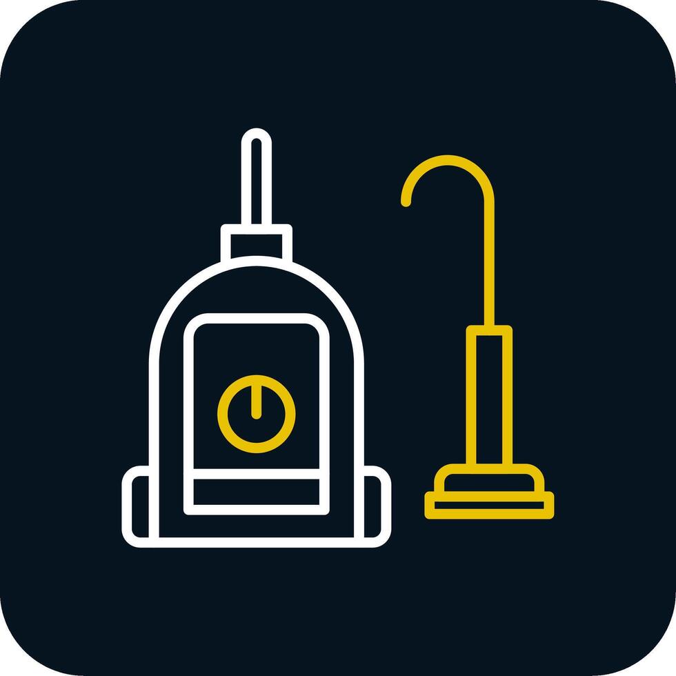 Vacuum Cleaner Line Red Circle Icon vector