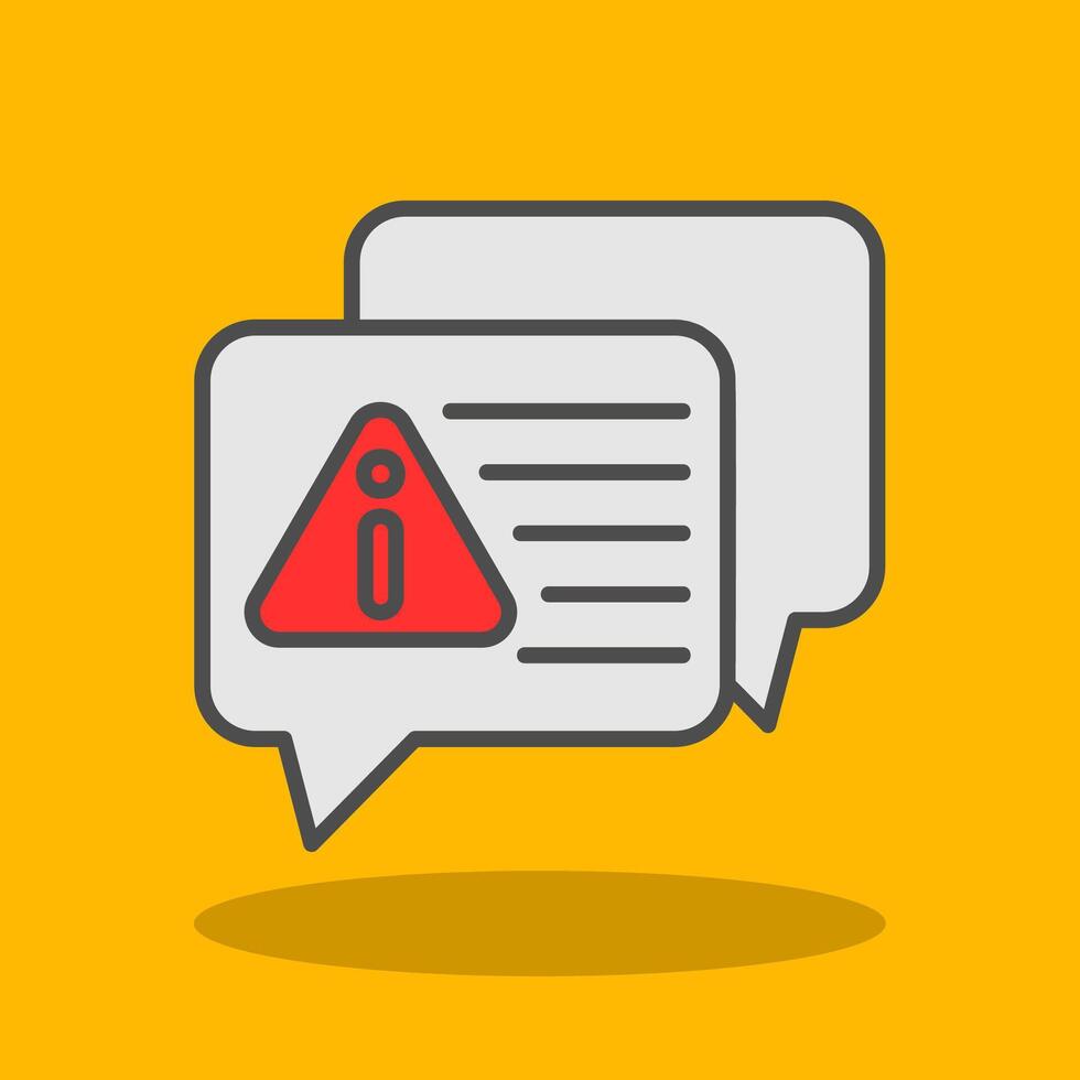Error Message Filled Shadow Icon vector