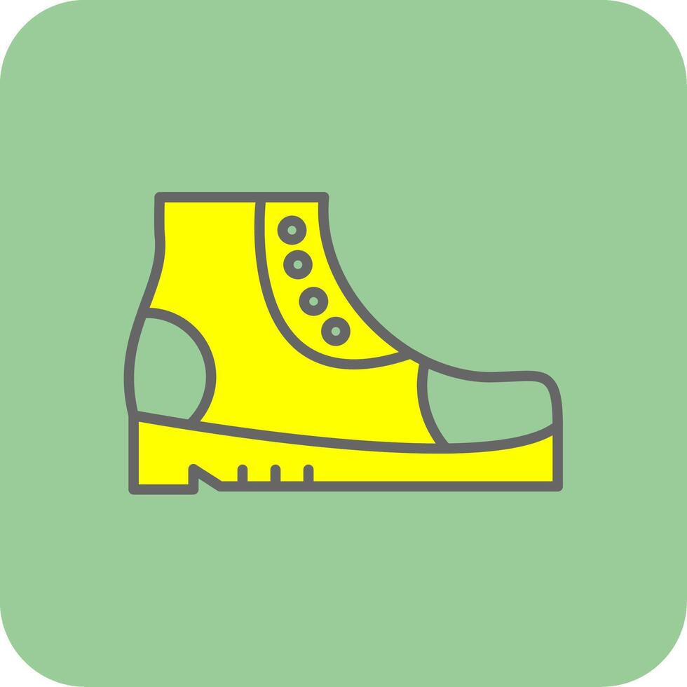 Boots Filled Yellow Icon vector