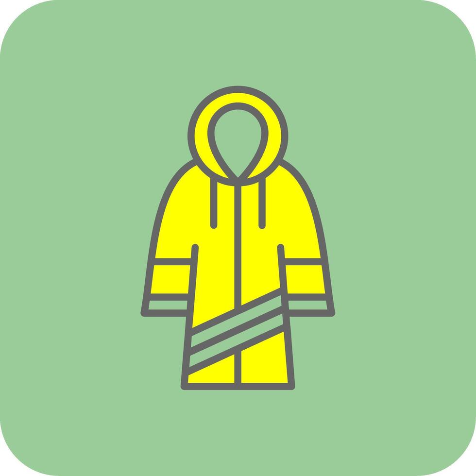 Raincoat Filled Yellow Icon vector