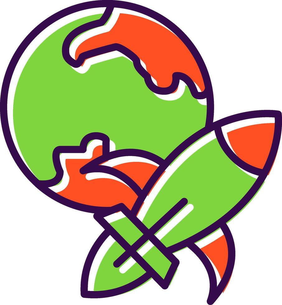 Rocket Ship filled Design Icon vector