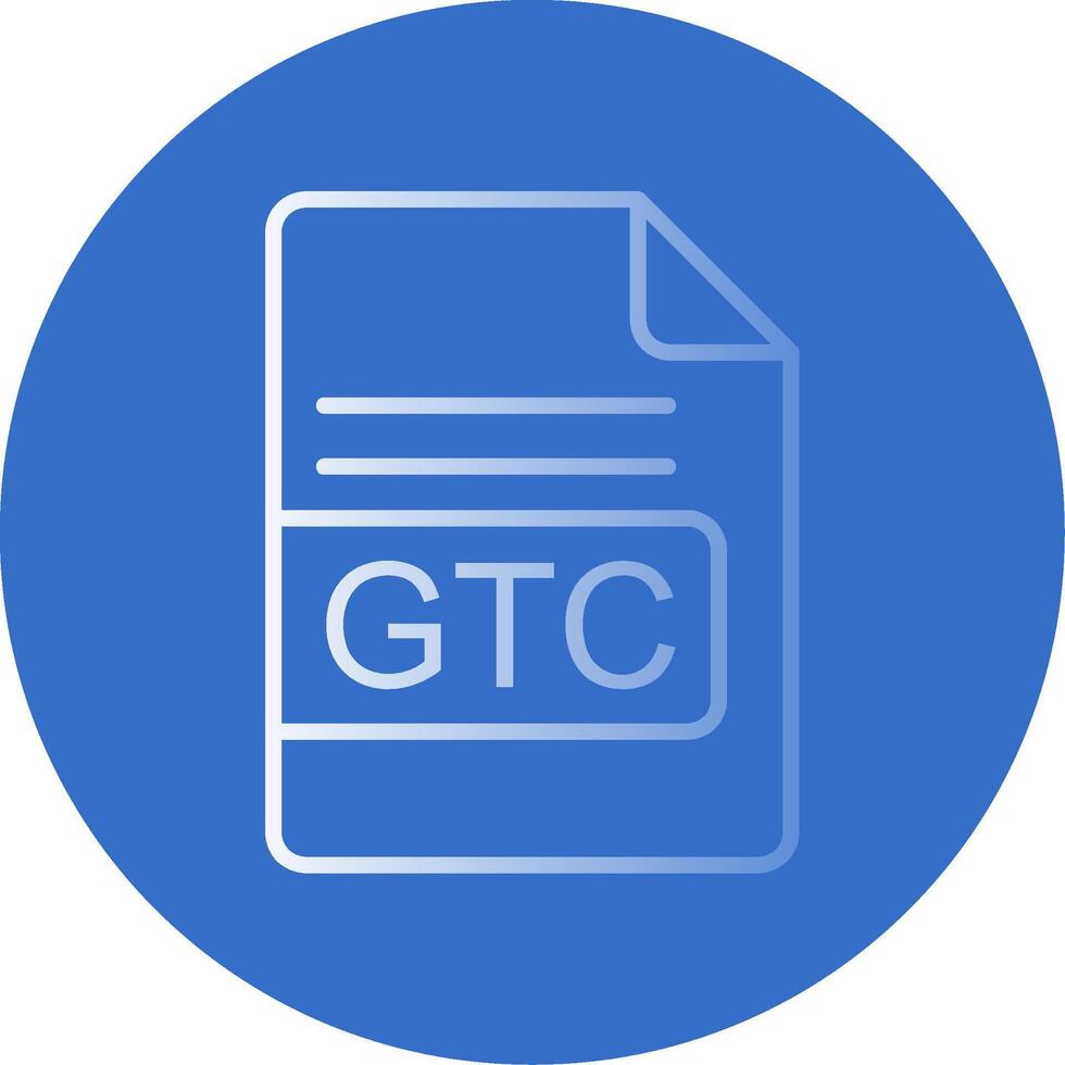 GTC File Format Flat Bubble Icon vector