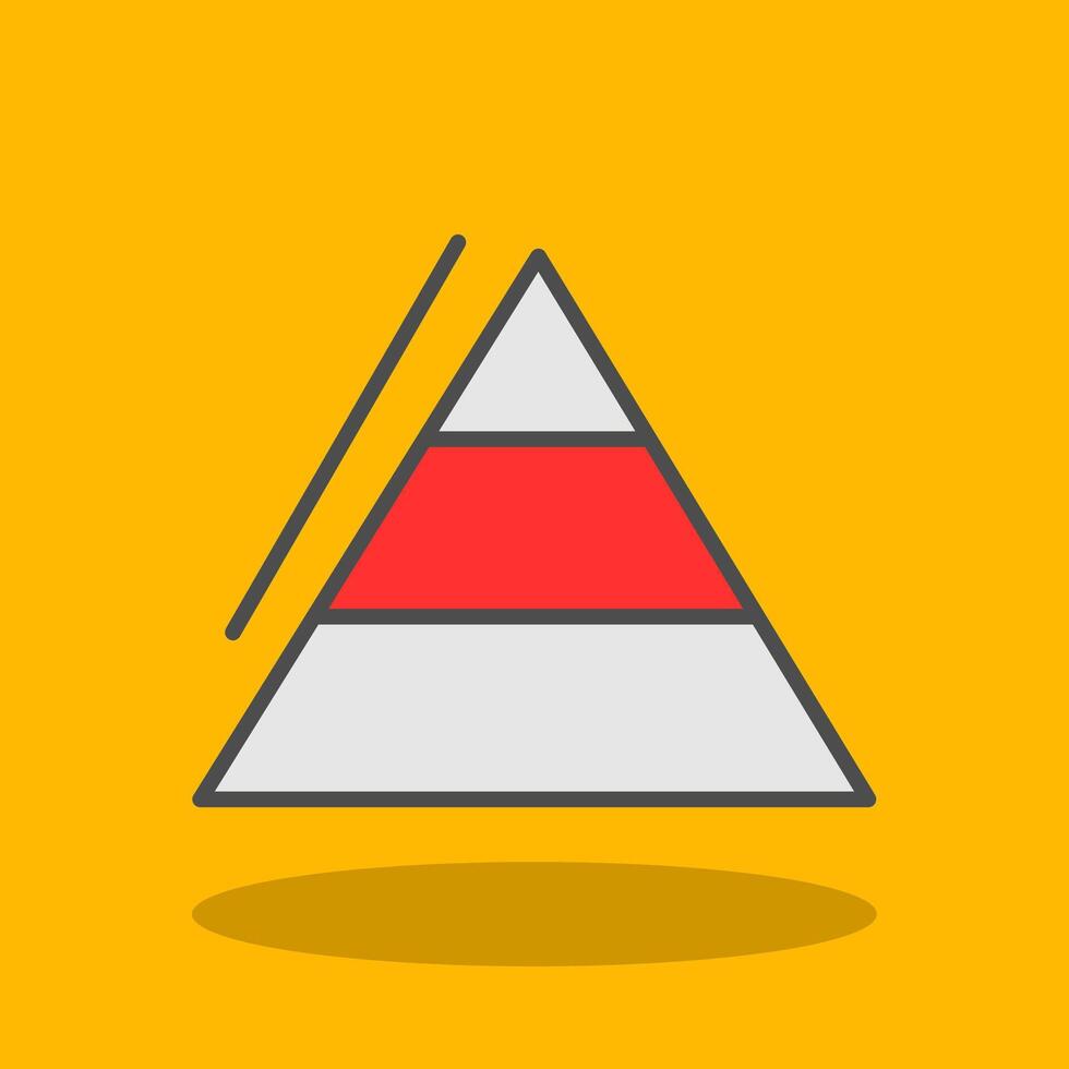 Pyramid Charts Filled Shadow Icon vector