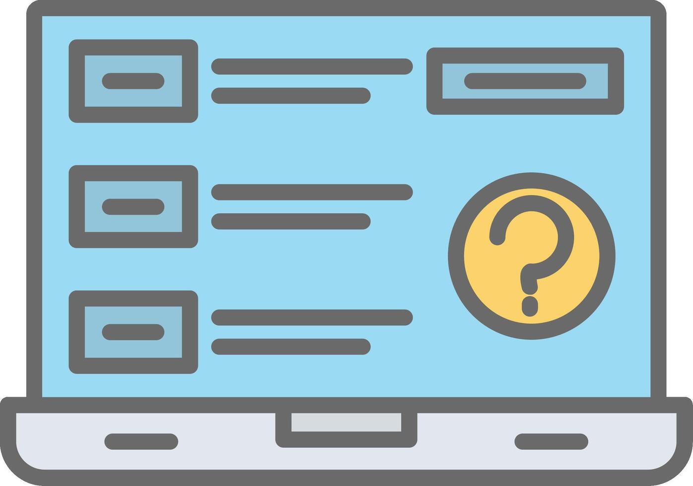 Question Line Filled Light Icon vector
