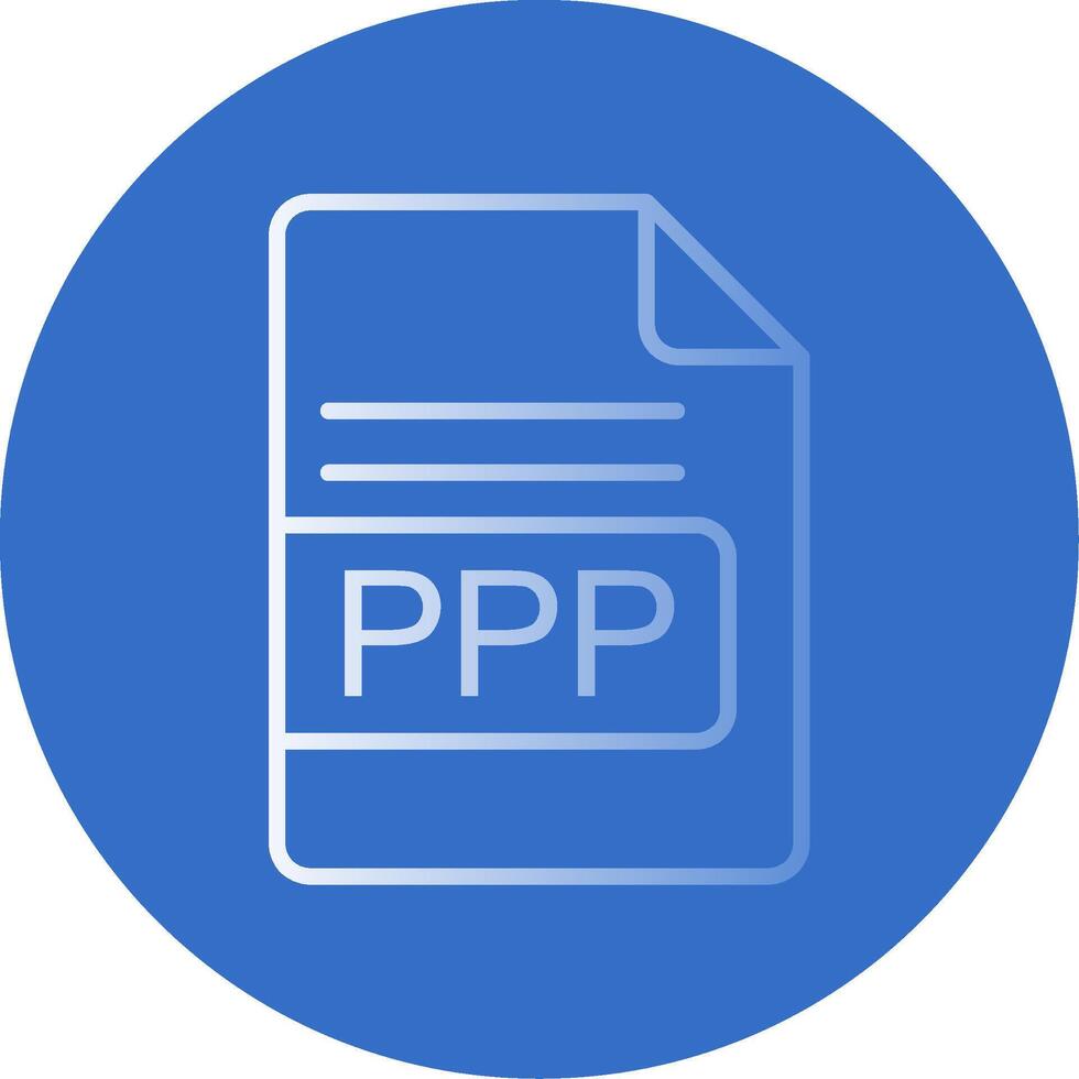 PPP File Format Flat Bubble Icon vector