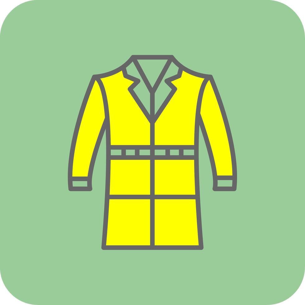 Coat Filled Yellow Icon vector