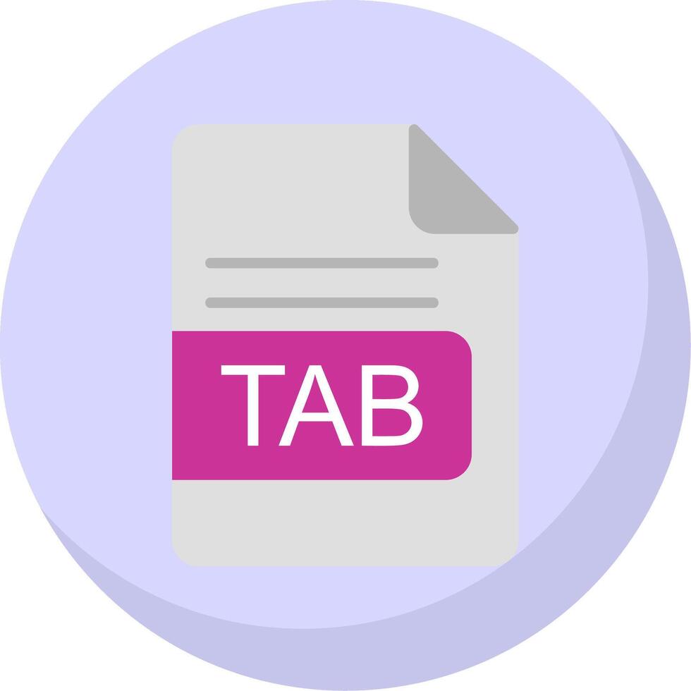 TAB File Format Flat Bubble Icon vector