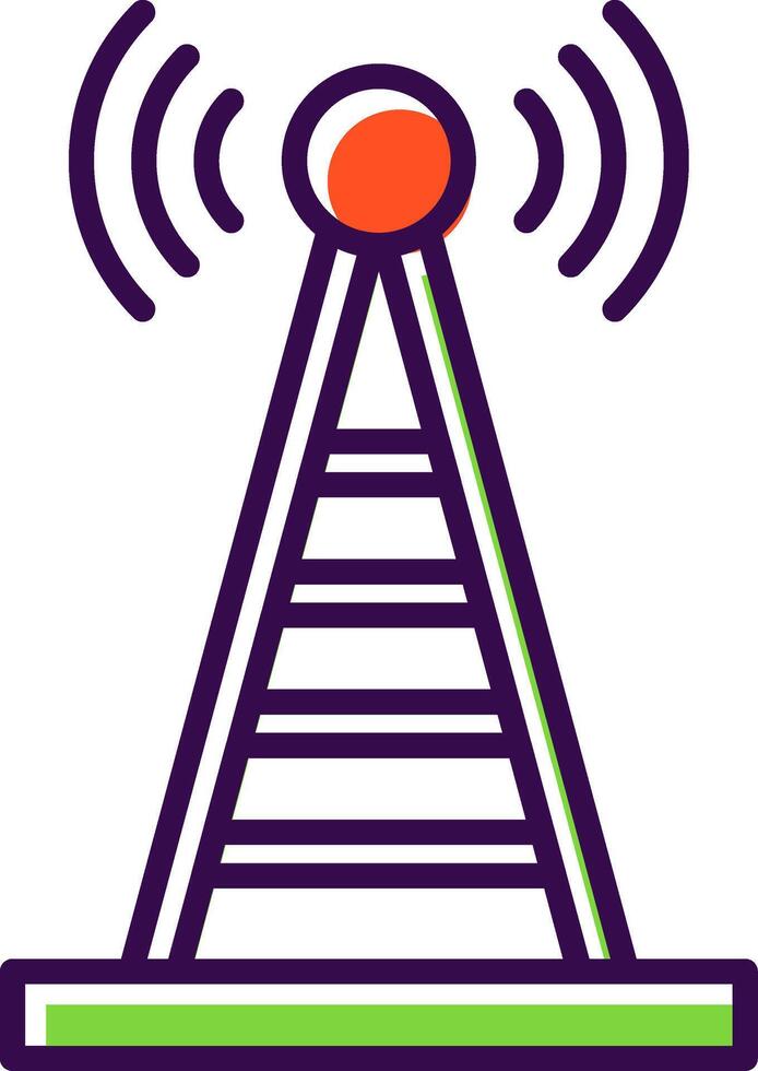 Radio Tower filled Design Icon vector