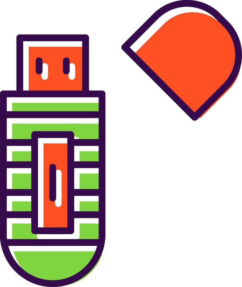 Usb Stick filled Design Icon vector