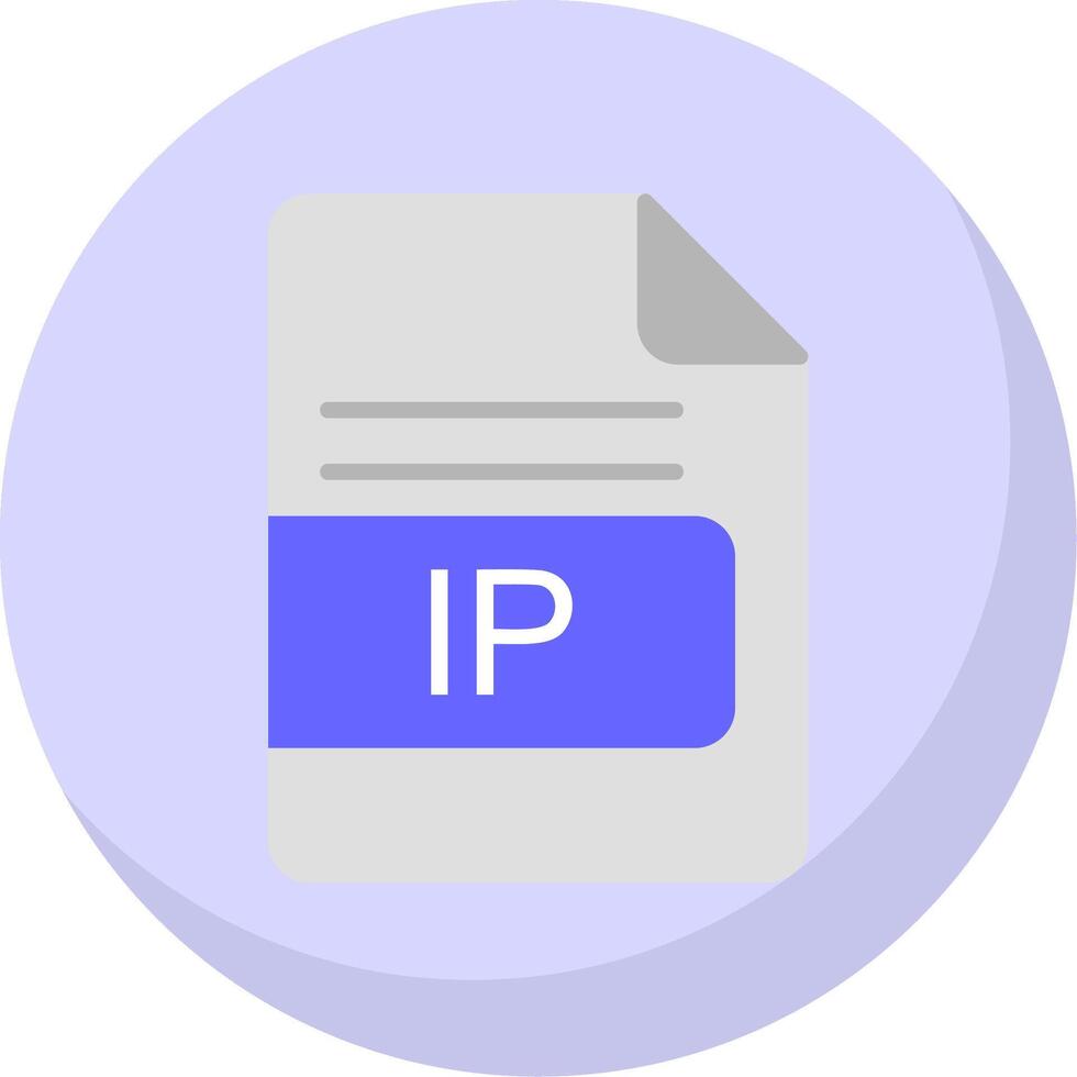 IP File Format Flat Bubble Icon vector