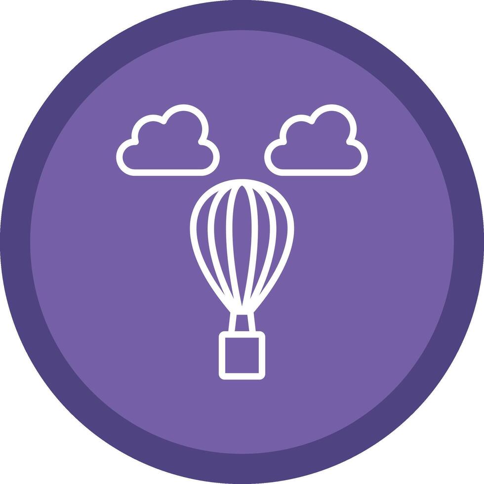 Hot Air Balloon Line Multi Circle Icon vector