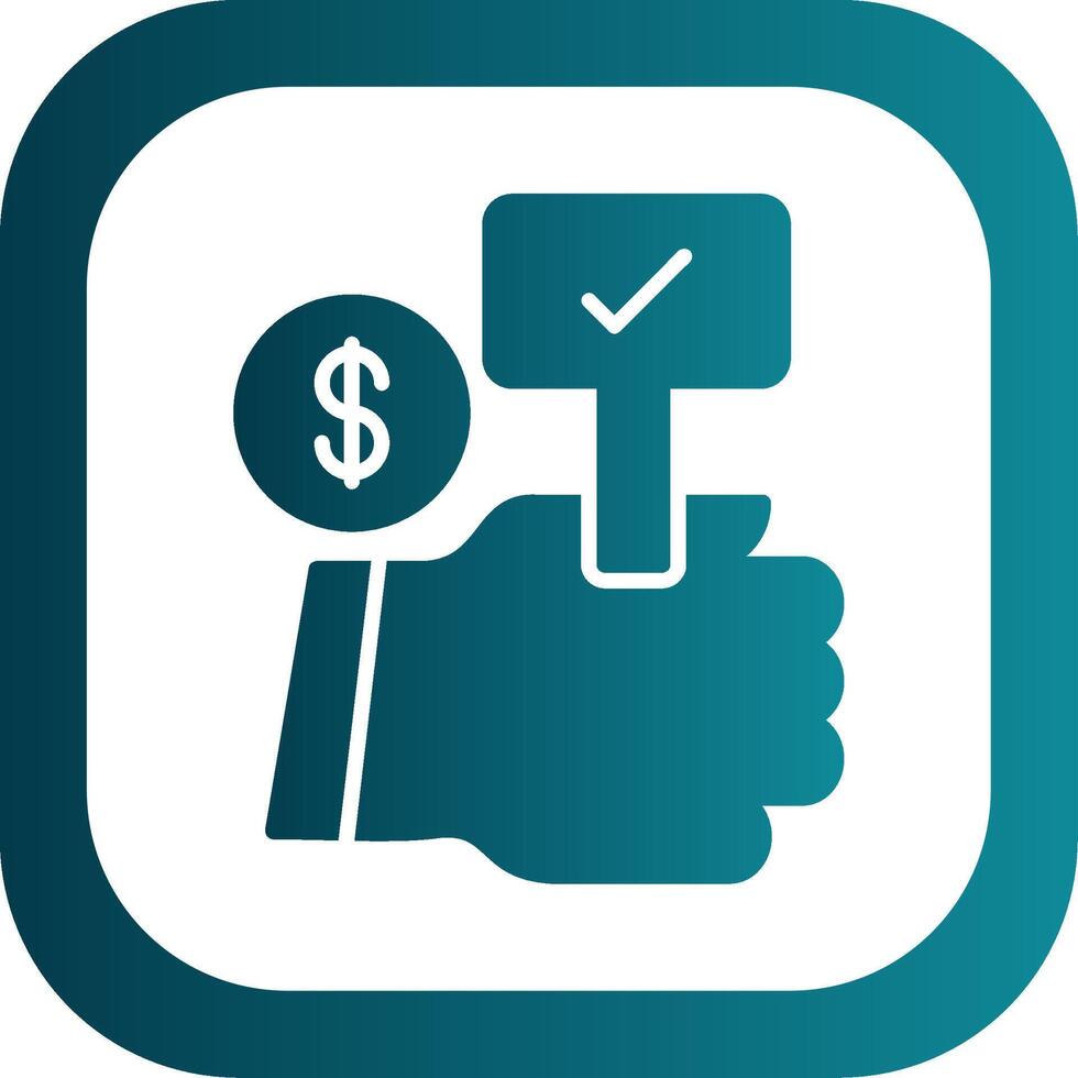 Auction Bid Glyph Gradient Corner Icon vector