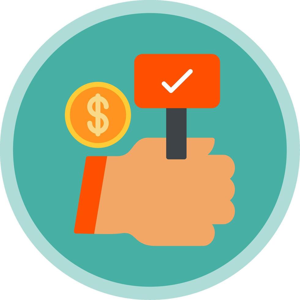 Auction Bid Flat Multi Circle Icon vector