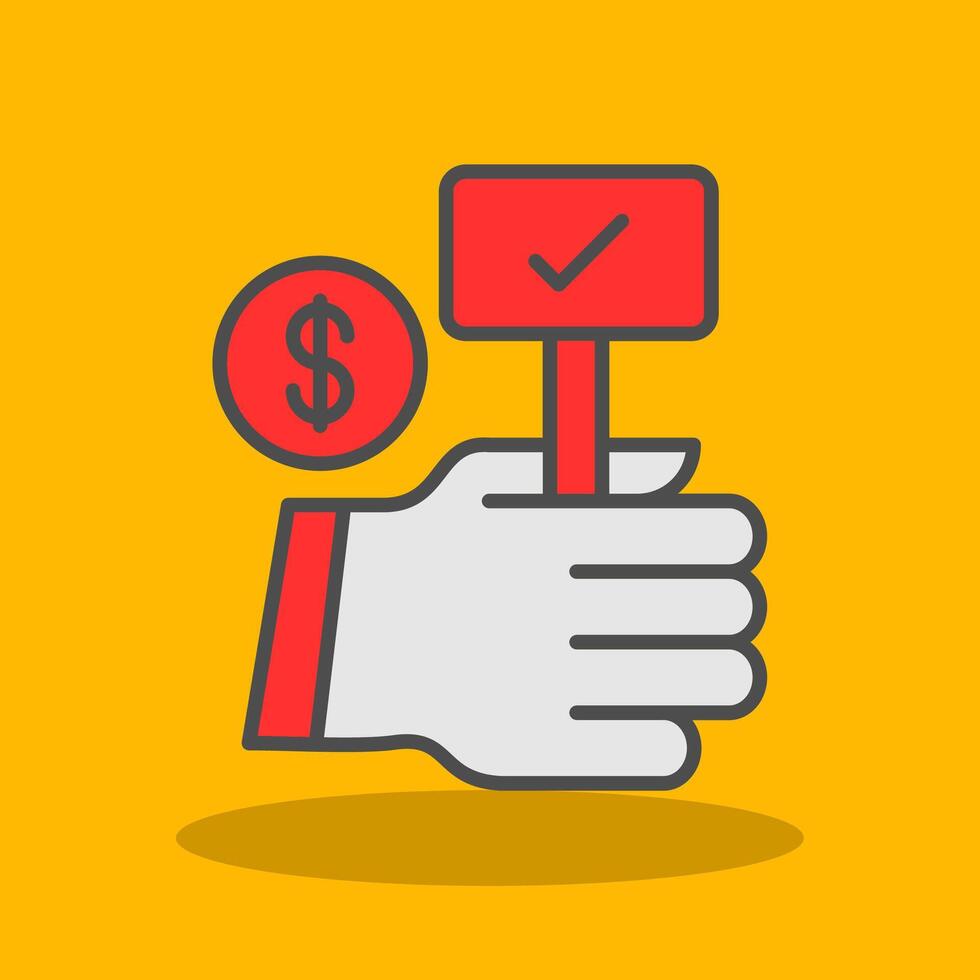 Auction Bid Filled Shadow Icon vector