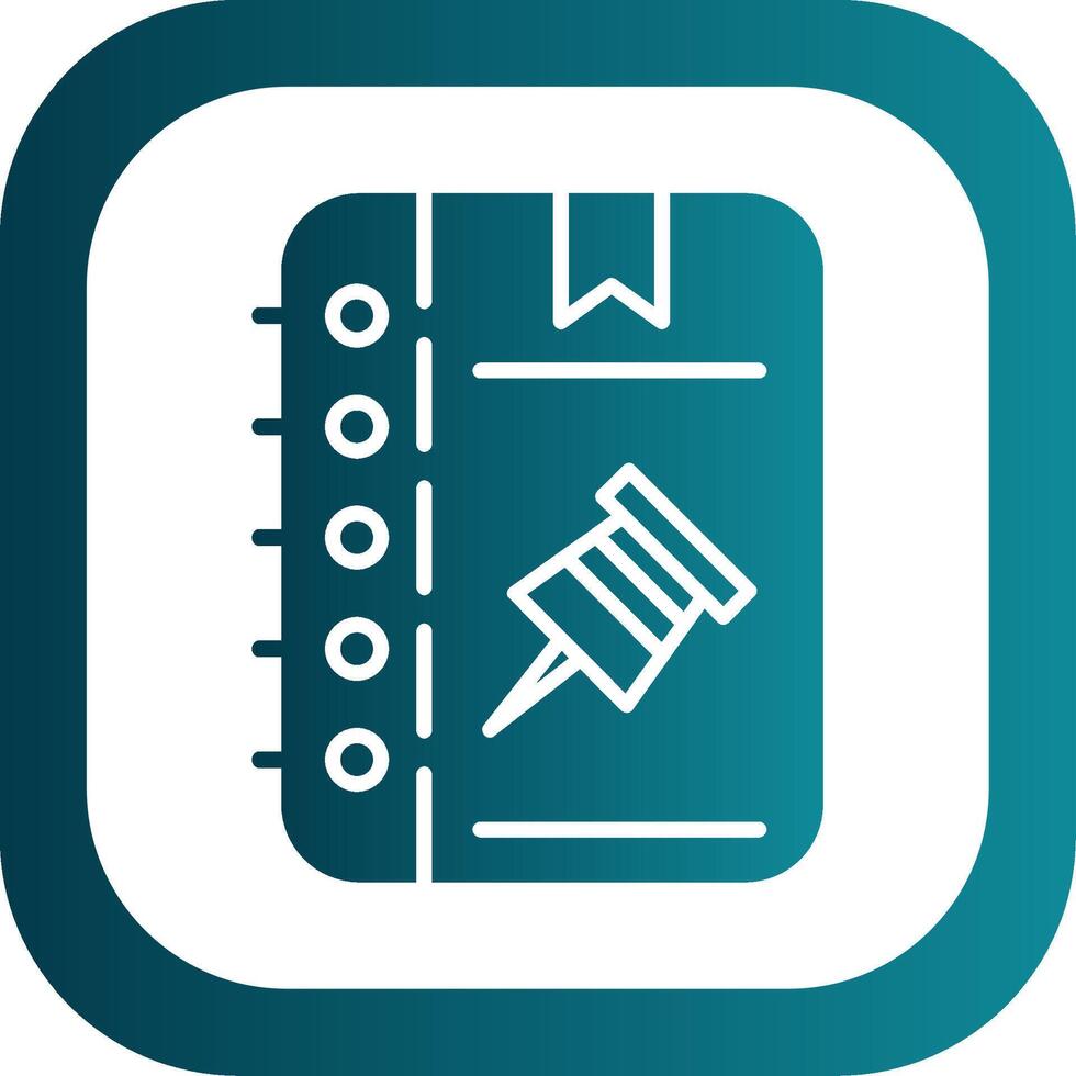 Push Pin Glyph Gradient Corner Icon vector
