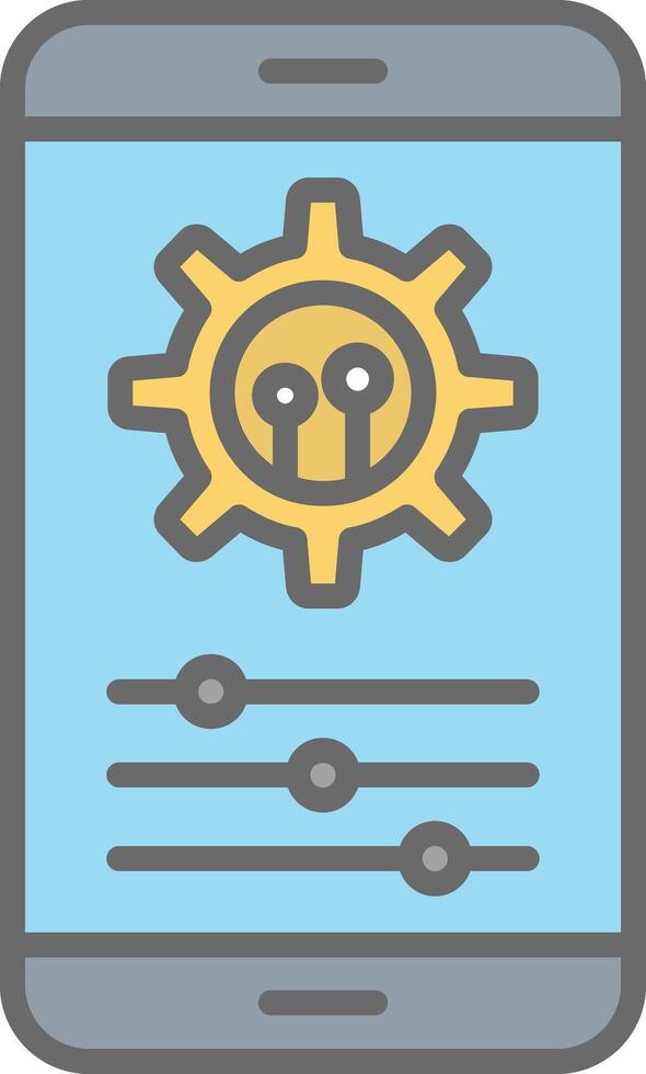 Settings Line Filled Light Icon vector