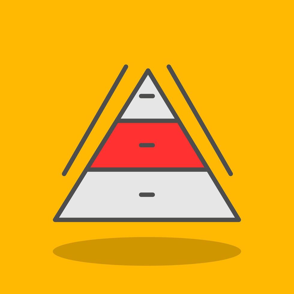 Pyramid Chart Filled Shadow Icon vector