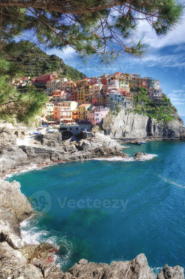 Manarola in Cinque Terre,italian Riviera,mediterranean Sea,Liguria,Italy photo