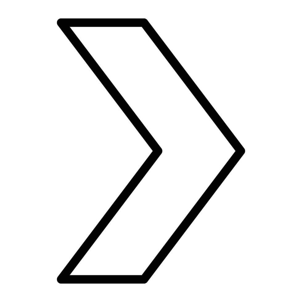 Right Chevron Line Icon Design vector