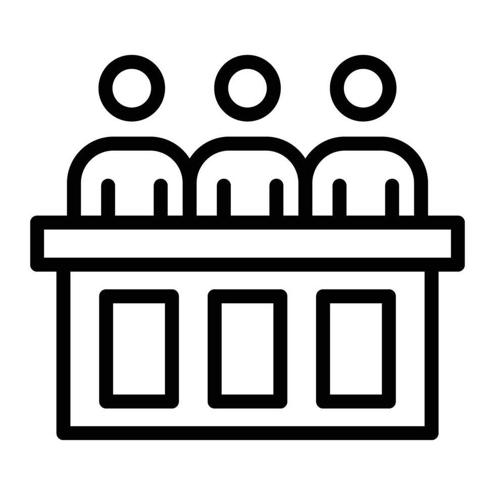 Panel of judges Line Icon Design vector