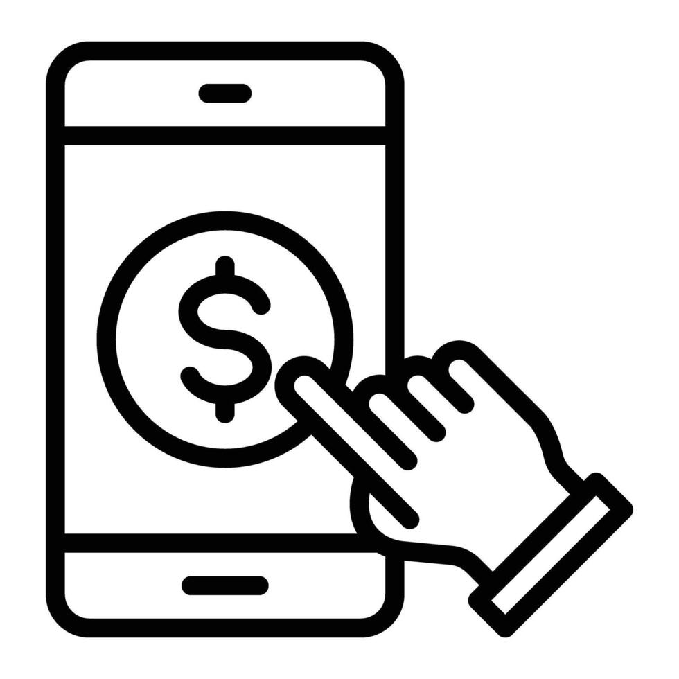 Mobile Pay Line Icon Design vector