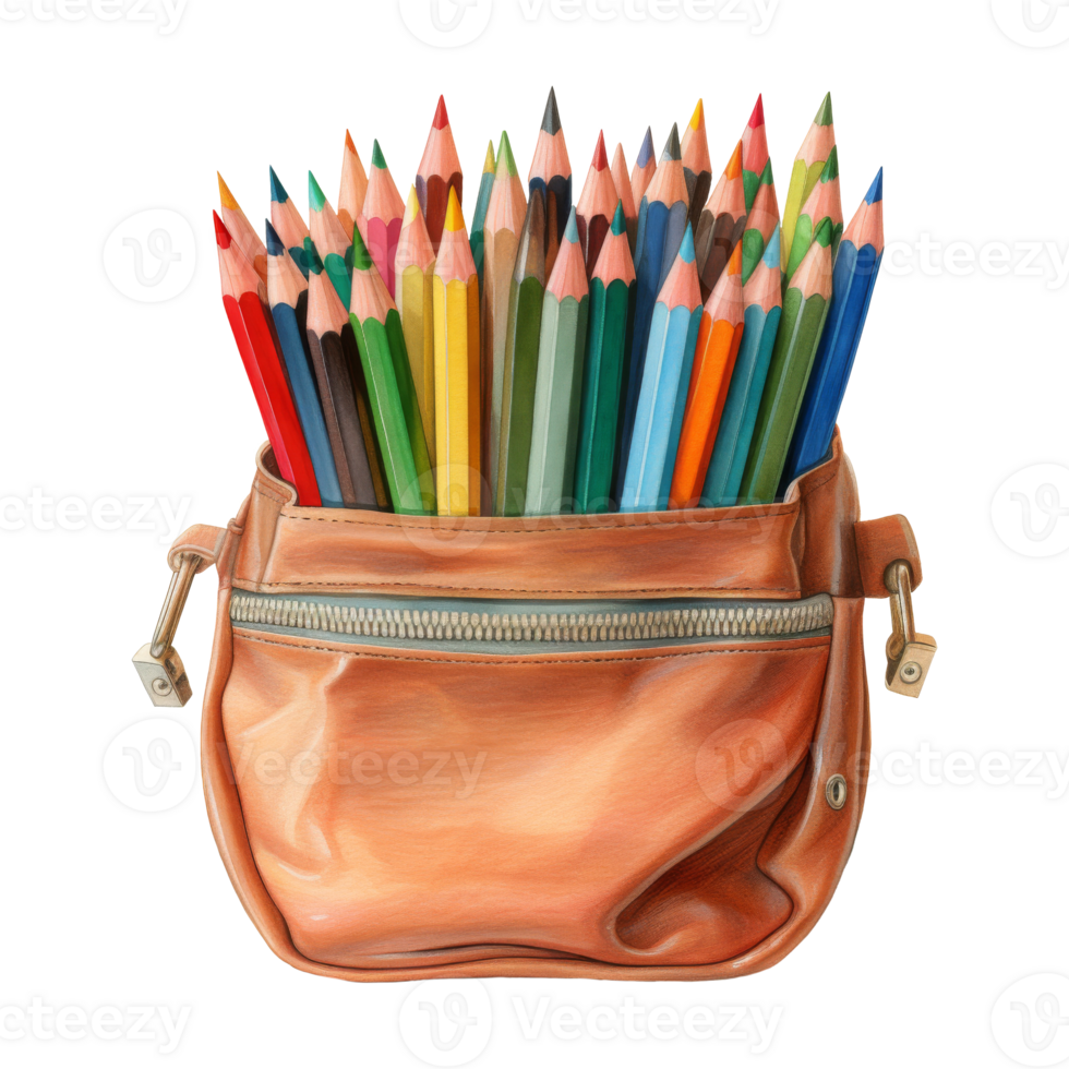 Colored Pencils Set in Colorful Cases png