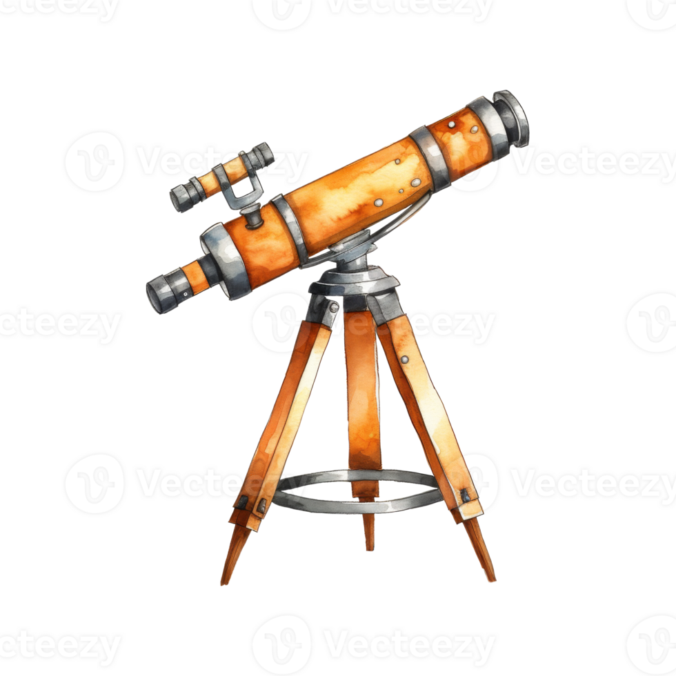 Astronomical Telescope Set Up on Tripod png