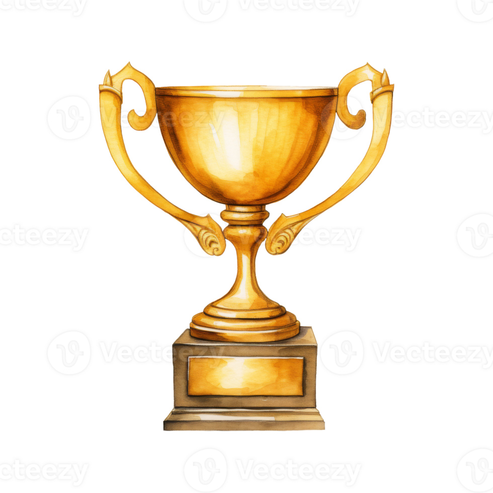 Classic Gold Trophy with Two Handles 44052909 PNG
