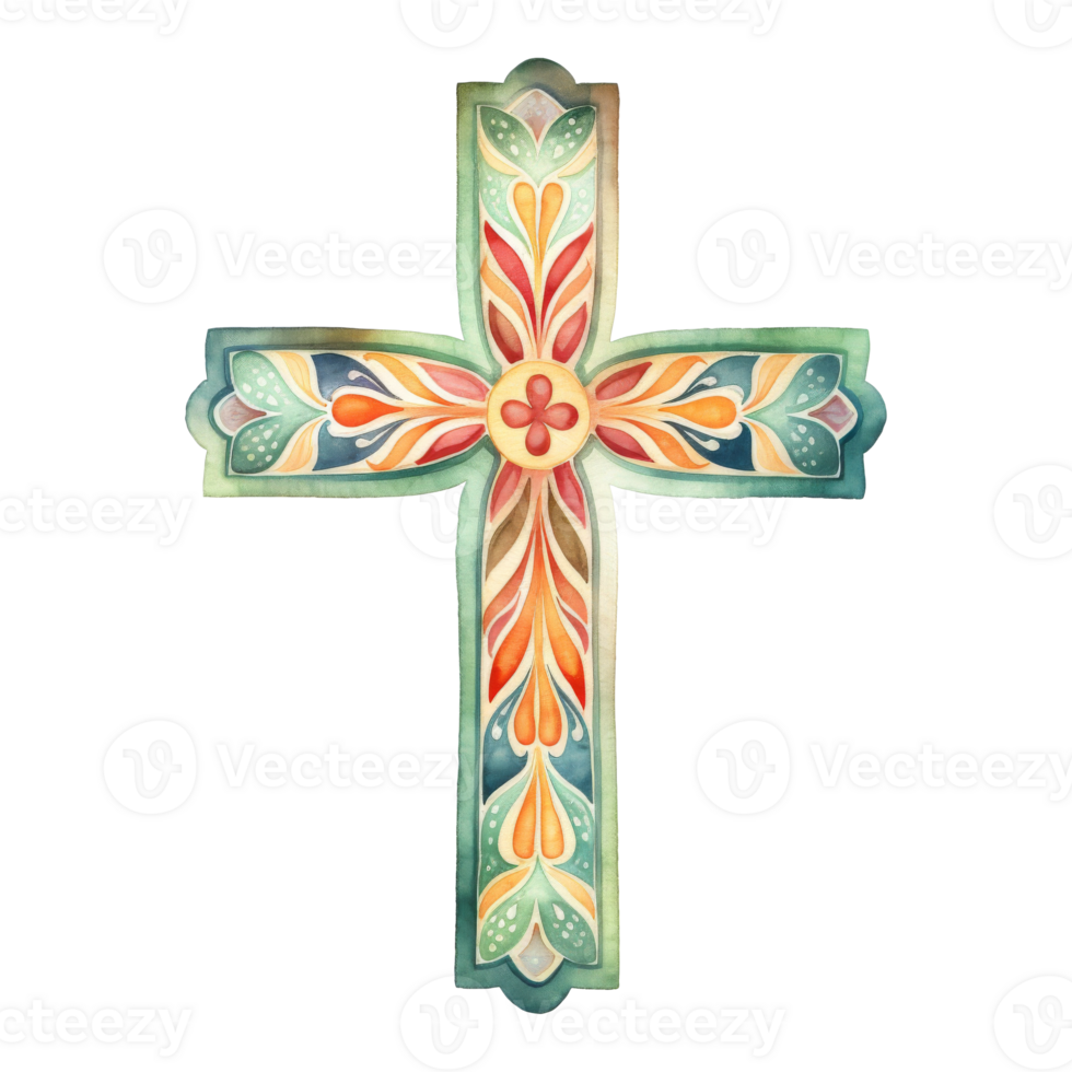 Crosses Adorned with Colorful Flowers png