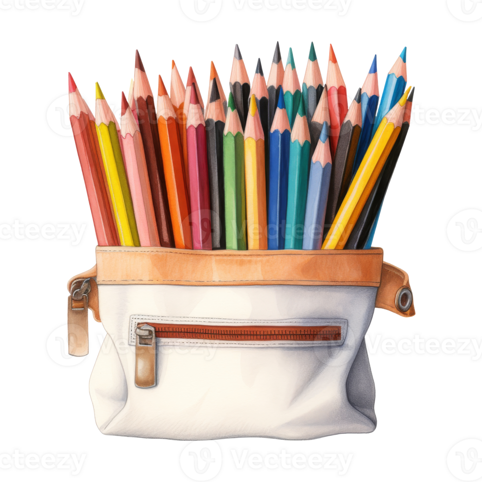 Colored Pencils Set in Colorful Cases png