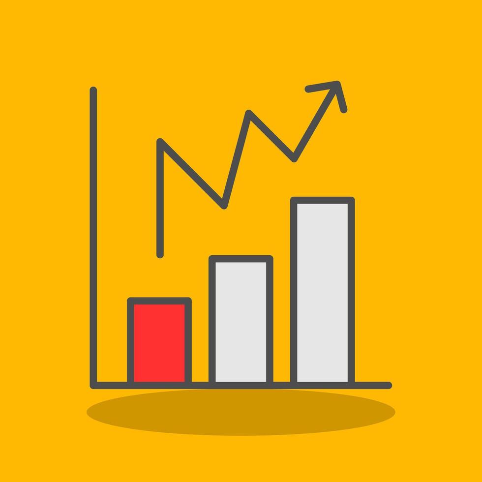 Statistical Chart Filled Shadow Icon vector