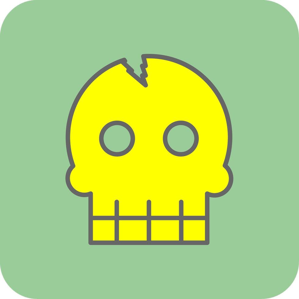 Skull Filled Yellow Icon vector