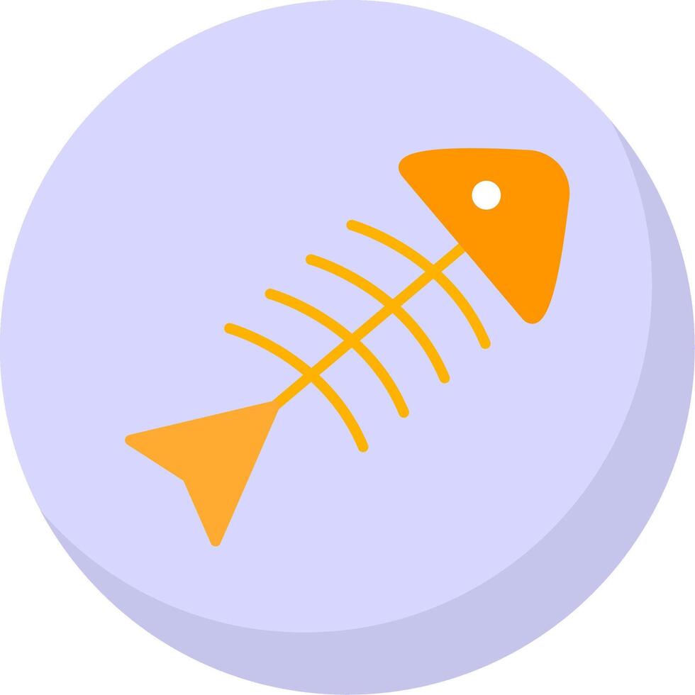 Rotten Fish Flat Bubble Icon vector