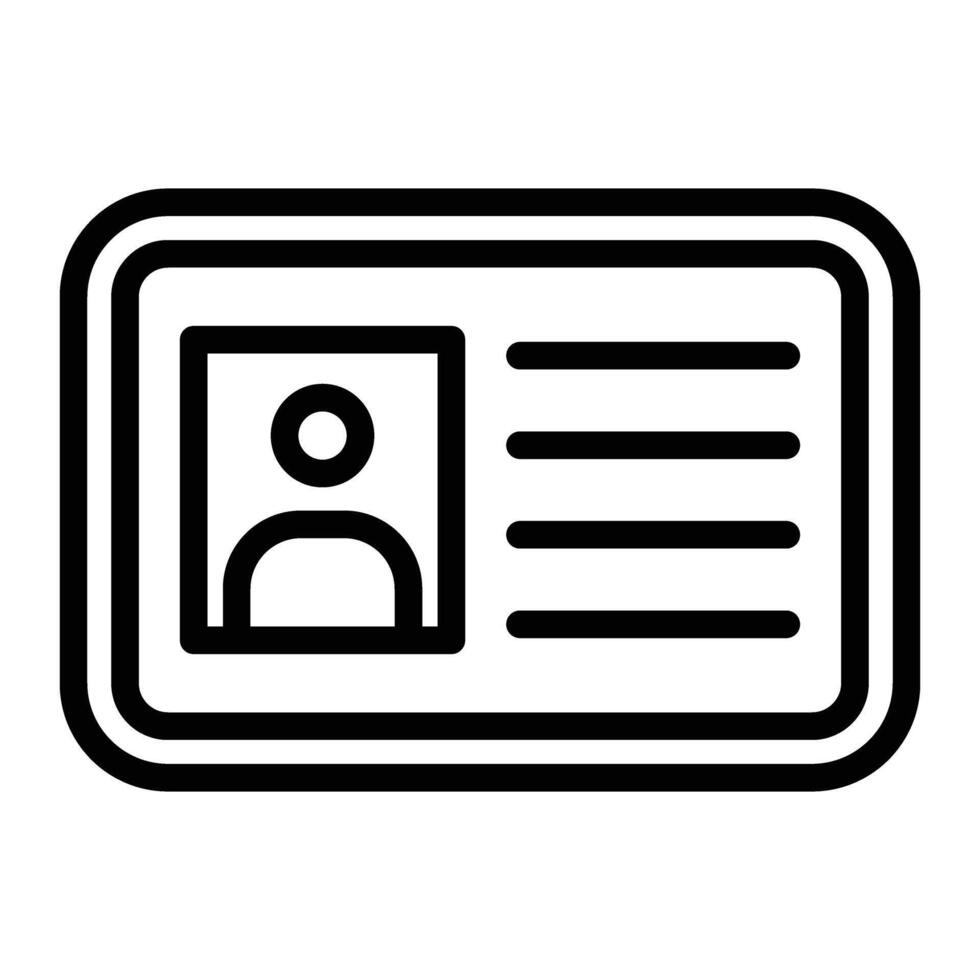 Id Card Line Icon Design vector