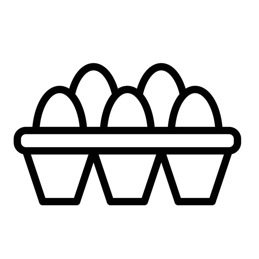 Eggs Basket Line Icon Design vector