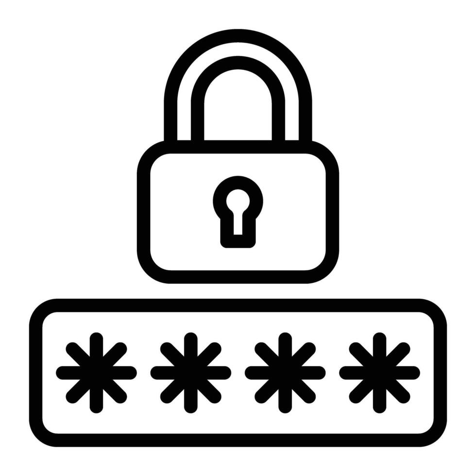 Password Line Icon Design vector