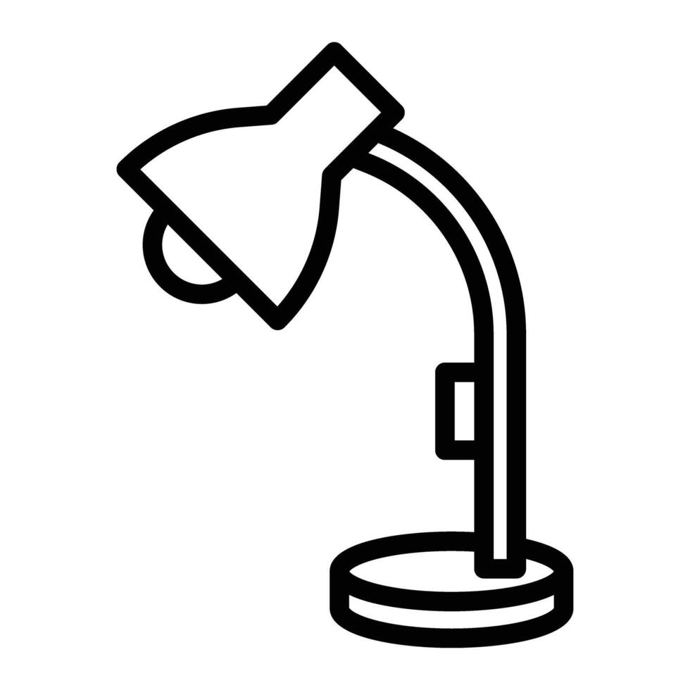 Table Lamp Line Icon Design vector