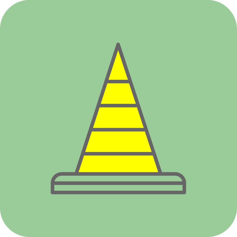 Traffic Cone Filled Yellow Icon vector