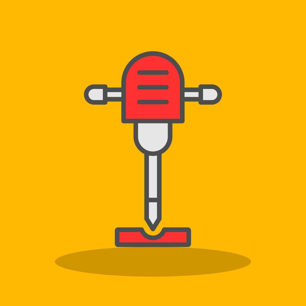 Jackhammer Filled Shadow Icon vector