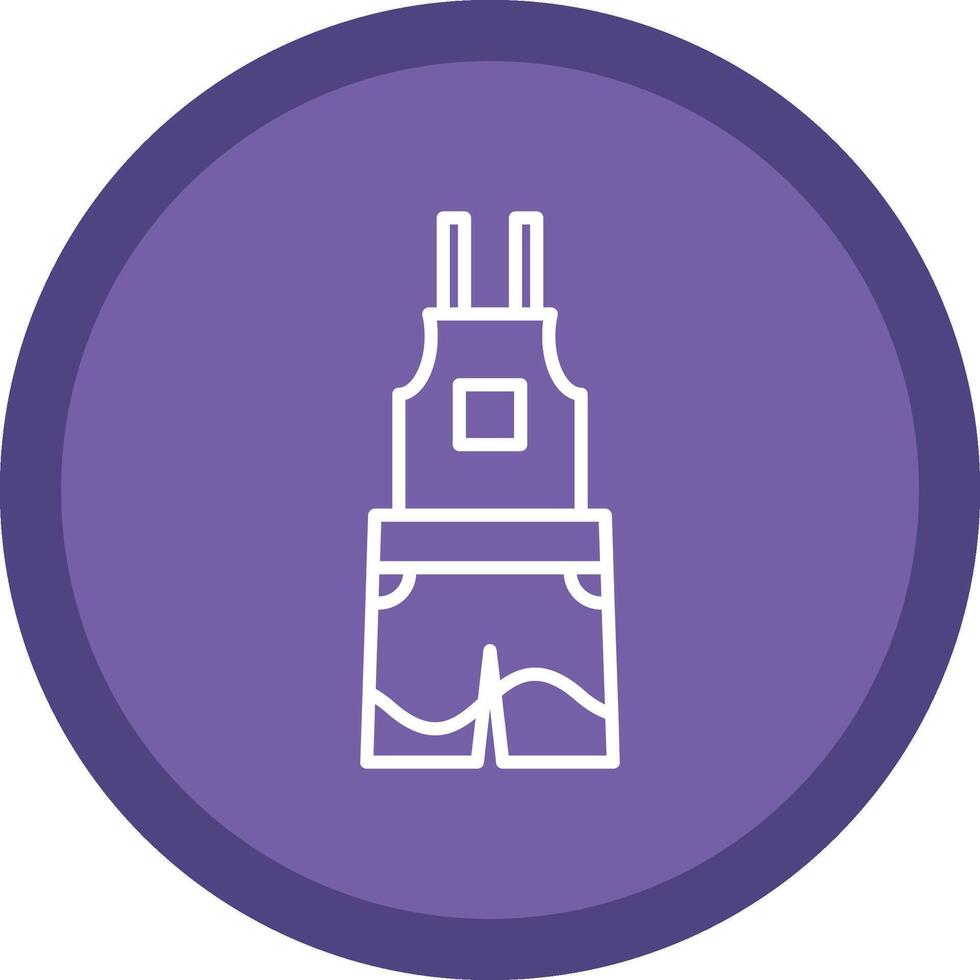 Dungarees Line Multi Circle Icon vector