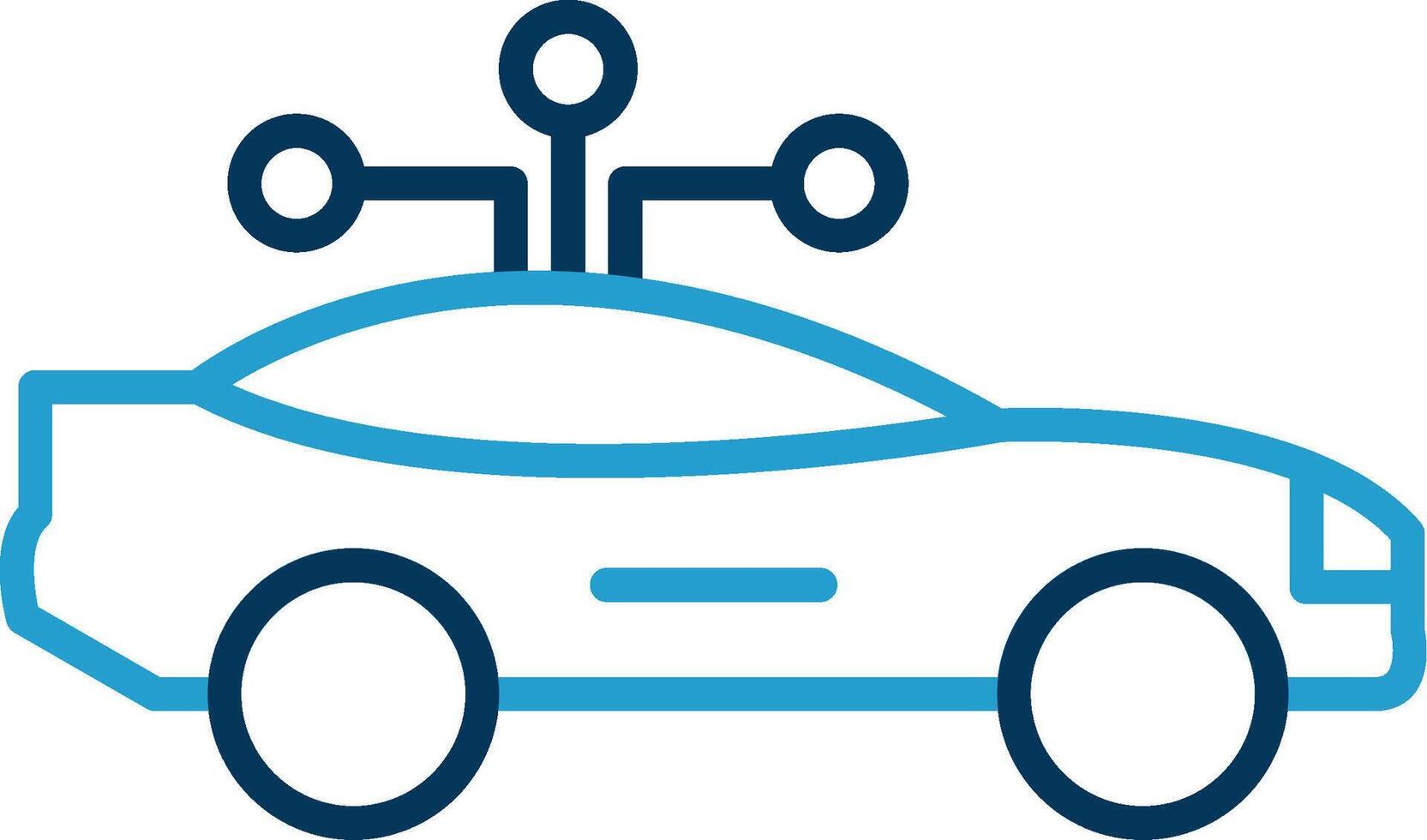 Smart Car Line Blue Two Color Icon vector
