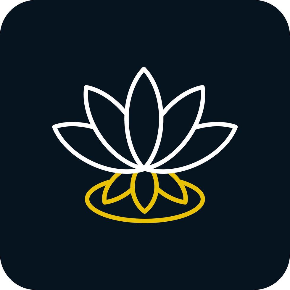 Lotus Line Red Circle Icon vector